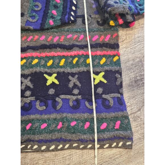 Kitty hawk vivian Wang vintage funky sweater medium 90s 3d textured abstract - Picture 6 of 7